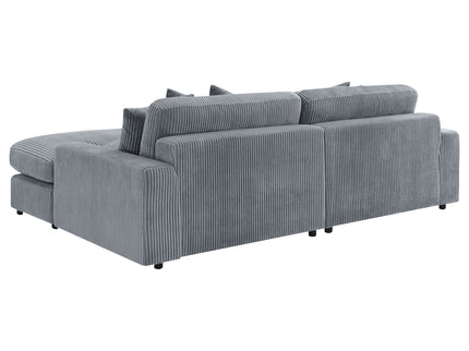 Marcus - Fog Track Arms Reversible Sectional With Pillows - Fog
