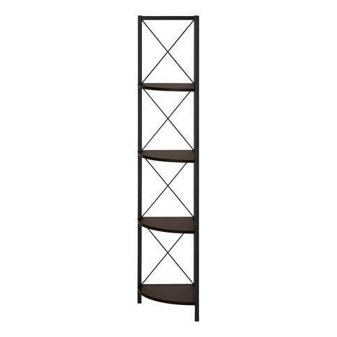 Bookshelf, Bookcase, Etagere, Corner, 4 Tier, Office, Marble Look Contemporary & Modern