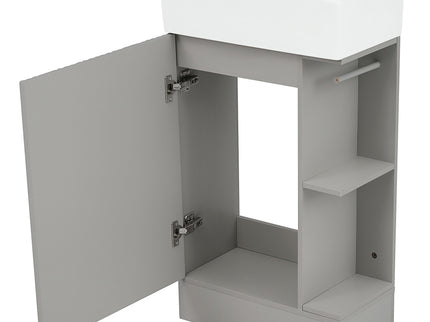 Modern Bathroom Vanity With Sink And 2 Tier Shelf