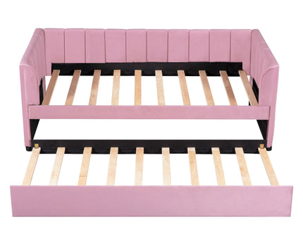 Upholstered Daybed With Ergonomic Design Backrest