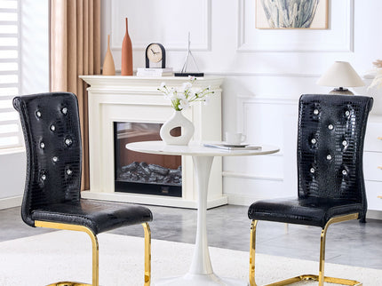 Elegant Design Alligator Skin Upholstered Dining Chairs