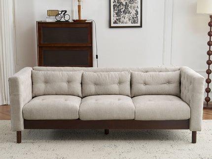 Upholstered Sofa Modern 3 Seater Sofa Couch With Tufted Design For Living Room