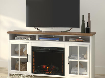 Fireplace TV Stand Console & Fixed Shelves