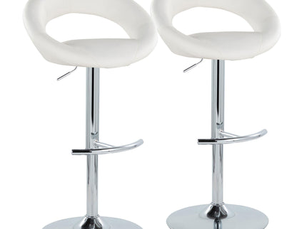 Posh - Contemporary Adjustable Barstool With Swivel With Rounded T Footrest (Set of 2)