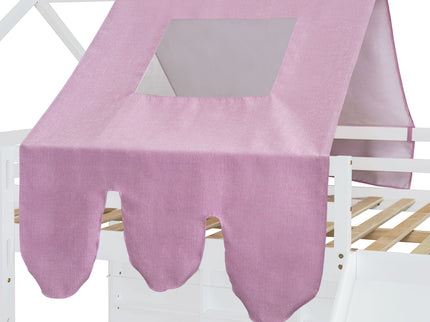 Loft Bed With House Shaped Frame And Tent