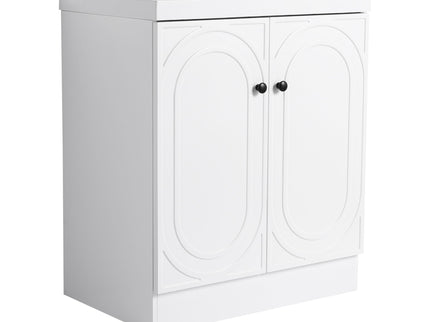 Contemporary Freestanding Bathroom Vanity With Resin Sink & Soft-Close Cabinet Doors