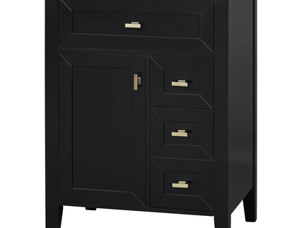 Bathroom Vanity With Sink, 3 Drawers & Cabinet With 2 Tier Door Storage Rack, Soft Close Doors & Drawers