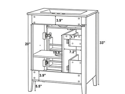 Bathroom Vanity With Sink, Soft Closing Cabinet