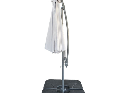 10 Ft Offset Cantilever Patio Umbrella With Crank And Tilt Adjustment For Pool, Deck, And Garden - Gray