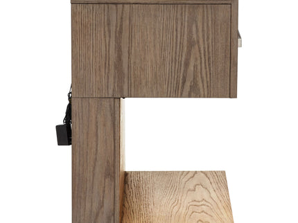 Gibbons - 1 Drawer Nightstand With LED Light - Brown