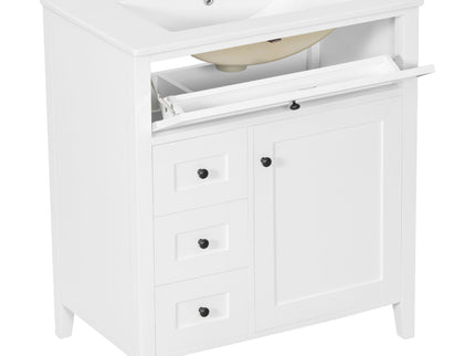 Modern Bathroom Vanity With Sink, 3 Drawers And Adjustable Shelf