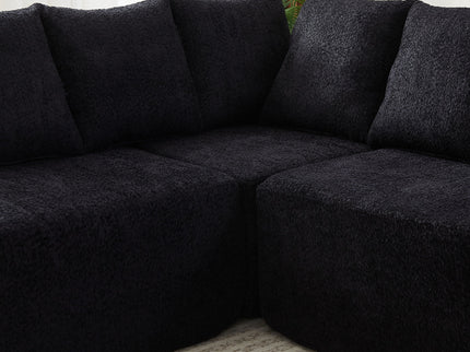 L - Shaped Modular Sofa With Deep Seat And 11 Pillows