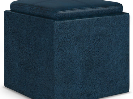 Rockwood - Upholstered Cube Storage Ottoman With Tray