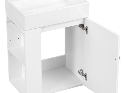 Modern Bathroom Vanity With Sink, Diamond Pattern Doors