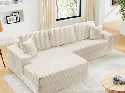 Modern Minimalist L Shape Modular Sectional Sofa, Couch
