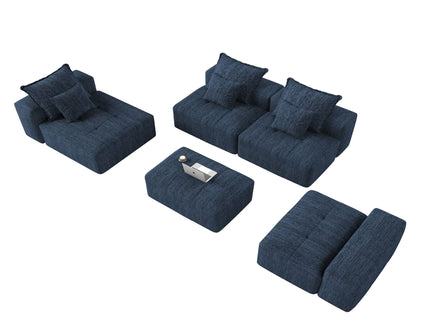 Modern Oversized Diy Combination Modular Sectional Sofa & Pillows