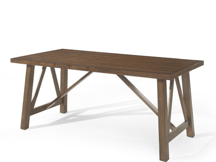 Farmhouse Style Dining Table With Wood Like Top