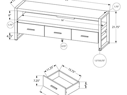 TV Stand, Console, Media Entertainment Center, Storage Solution Drawers - Black