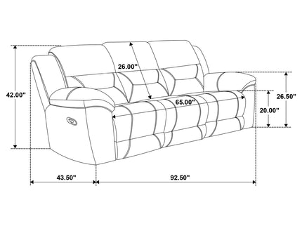 Sebring - Reclining Sofa With Manual Recline - Gray
