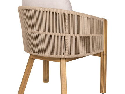 Grotta - Outdoor Dining Arm Chair (Set of 2) - Teak / Beige