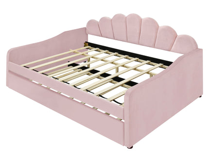 Upholstery Daybed Frame With Shell Shaped Backrest
