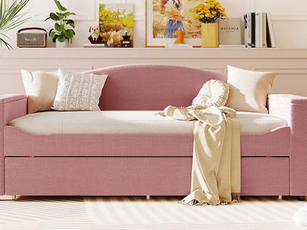 Upholstered Daybed With Storage Armrests, Trundle And Latest Integrated tooth Audio System