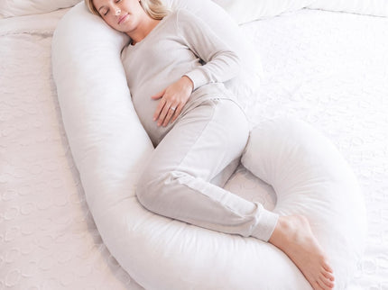 C - Shape Pregnancy Body Pillow With Soft Cover For Back - White