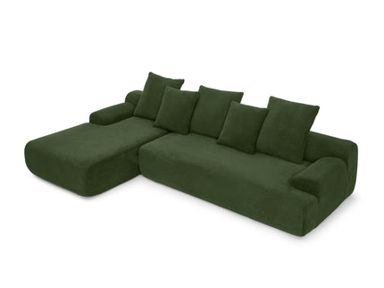 L-Shape Sectional Sofa, Modular Compressed Couch For Living Room Bedroom, 4 Seater - Green