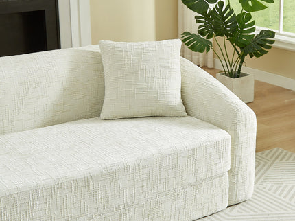 Curved Convertible Sofa, 2 In 1 Fold Out Bed With Pull Out Base And Deep Seat
