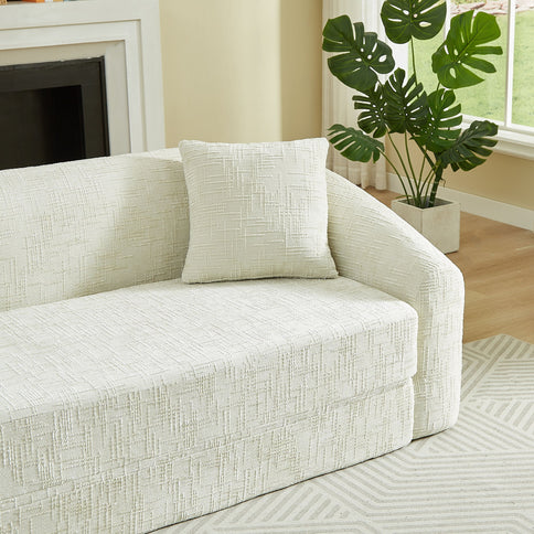 Curved Convertible Sofa, 2 In 1 Fold Out Bed With Pull Out Base And Deep Seat