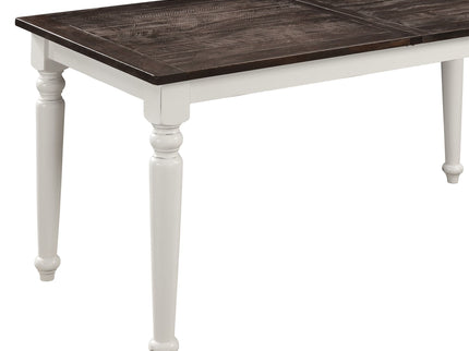 Dining Table With Leaf, Expandable - Brown