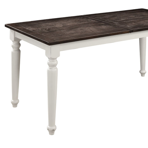 Dining Table With Leaf, Expandable - Brown