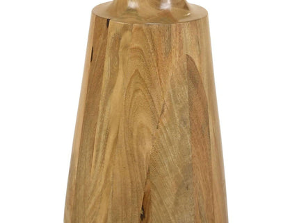Pedestal Accent Table With Eco Friendly Base And Round Lipped Top - Brown
