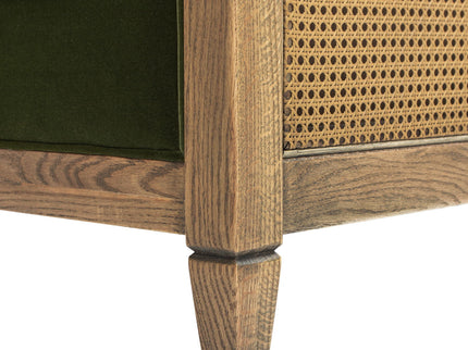 Georgia - Cane Tuxedo Armchair - Olive Green