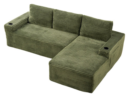 Cloud Sectional Couch, Modular Sectional Sofa With Deep Seat, Boneless Couches With L-Shape Chaise For Living Room - Green