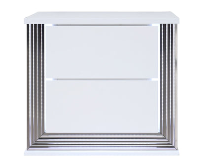 Moon - Smooth Nightstand With LED - White