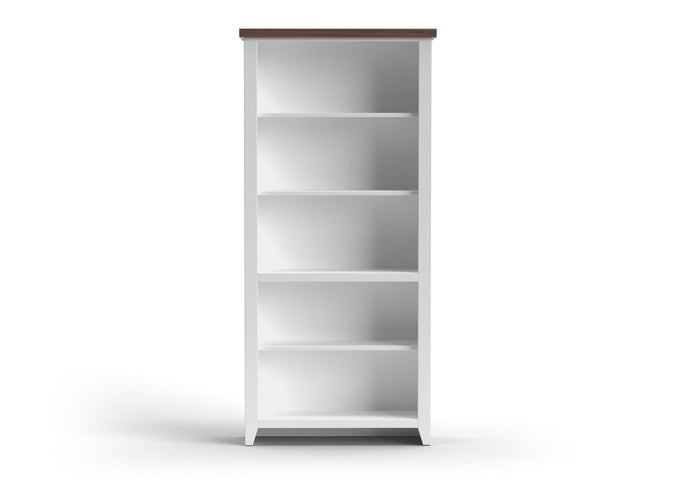 High 5 Shelf Bookcase - Jasmine Whitewash / Barnwood