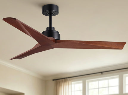 Ceiling Fan Without Light, DC Motor, No Light, Quiet Reversible Ceiling Fan For Living Room - Black