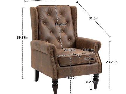 Modern Accent Armchair With Sturdy Wood Legs
