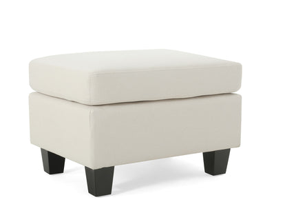 Springfield - Ottoman Contemporary Design Fabric Birch Wood Legs - Beige