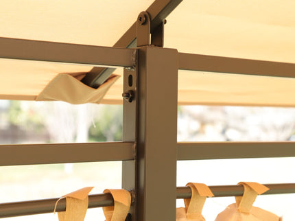 Outdoor Patio Gazebo Tent With Ventilated Double Roof And Sidewall