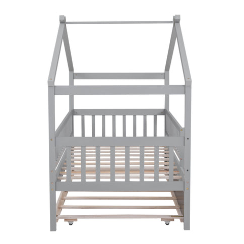 Creativity House Bed With Twin Size Trundle