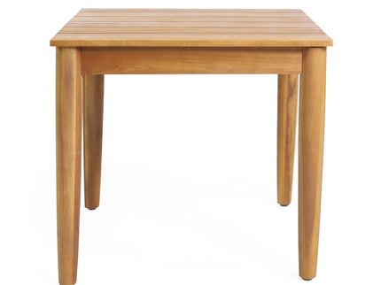 Outdoor Square Side Table With Slatted Top And Wood Frame - Teak
