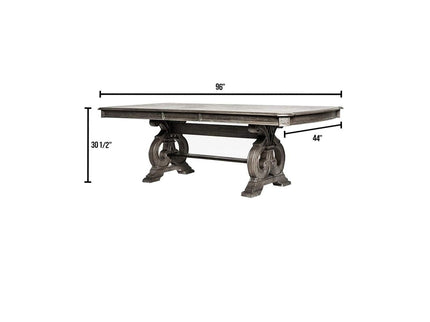 Dining Table With Expandable Leaf And Trestle Base Dining Room - Natural / Rustic