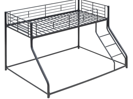 Metal Floor Bunk Bed With Sloped Ladder, Space Saving Design