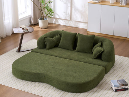 Foldable Sofa Bed, Boneless Couch Convertible Sleeper With 4 Pillows