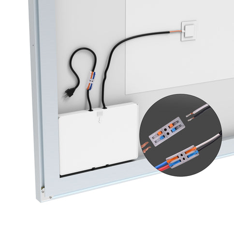 LED Bathroom Vanity Mirror Wall Mounted Adjustable / Warm / Natural Lights Anti-Fog Touch Switch With Memory Modern Smart Large Bathroom Mirrors