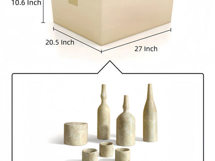 7 Pieces Luxury Natural Marble Living Room Accessories Set