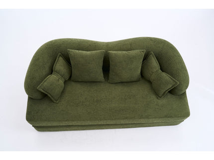 Foldable Sofa Bed, Boneless Couch Convertible Sleeper With 4 Pillows