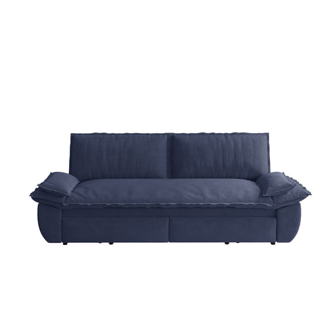 Queen Pull Out 3 In 1 Convertible Sleeper Sofa Bed - Blue